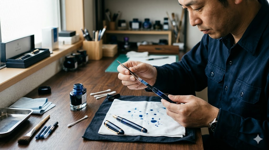 万年筆のインク漏れが起きる原因と直し方を表すイメージ画像
