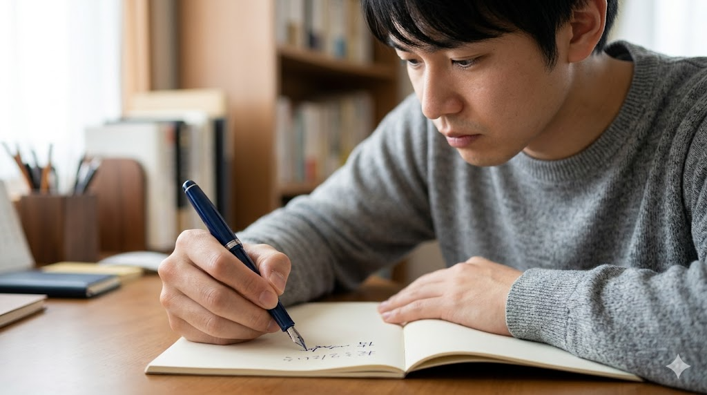 なぜ書けないのか？押し書きの弊害を表すイメージ画像
