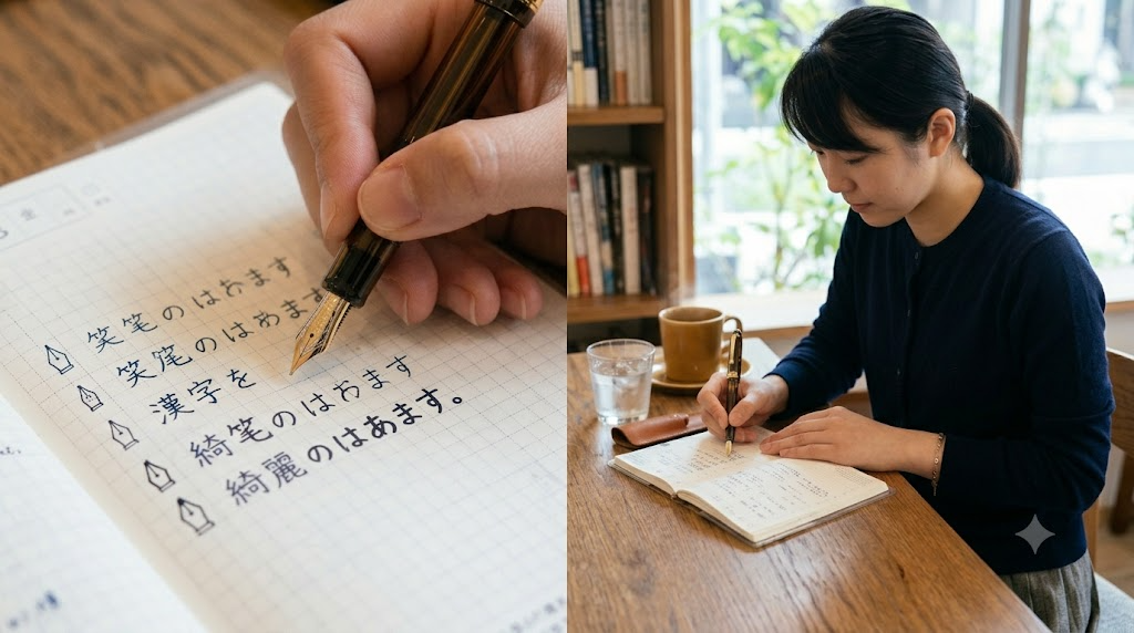万年筆のEFとFの違いと字幅の選び方を表すイメージ画像