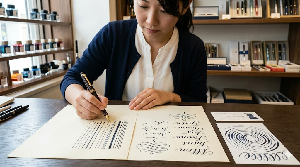 ペン先や字幅の圧倒的な種類を表すイメージ画像
