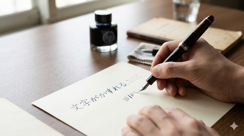 文字がかすれる時の原因と解決策を表すイメージ画像