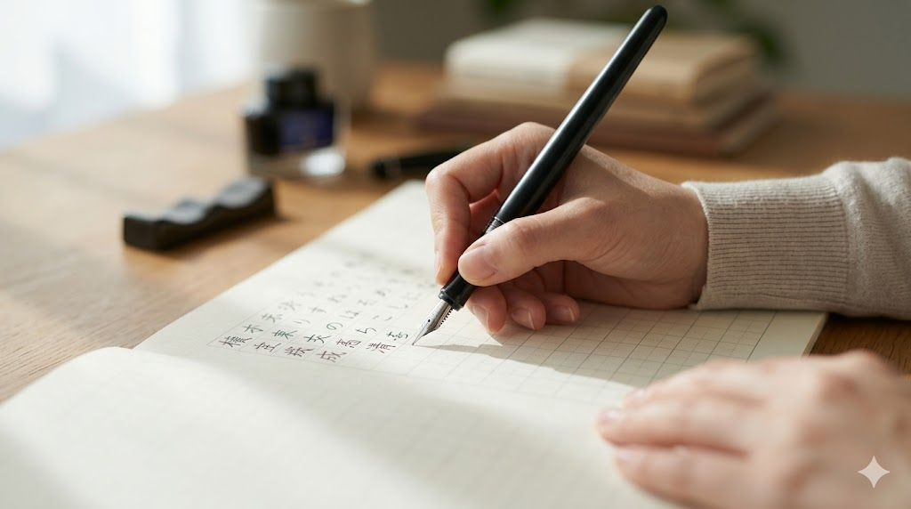 極細字の練習に最適なペン習字ペンを表すイメージ画像