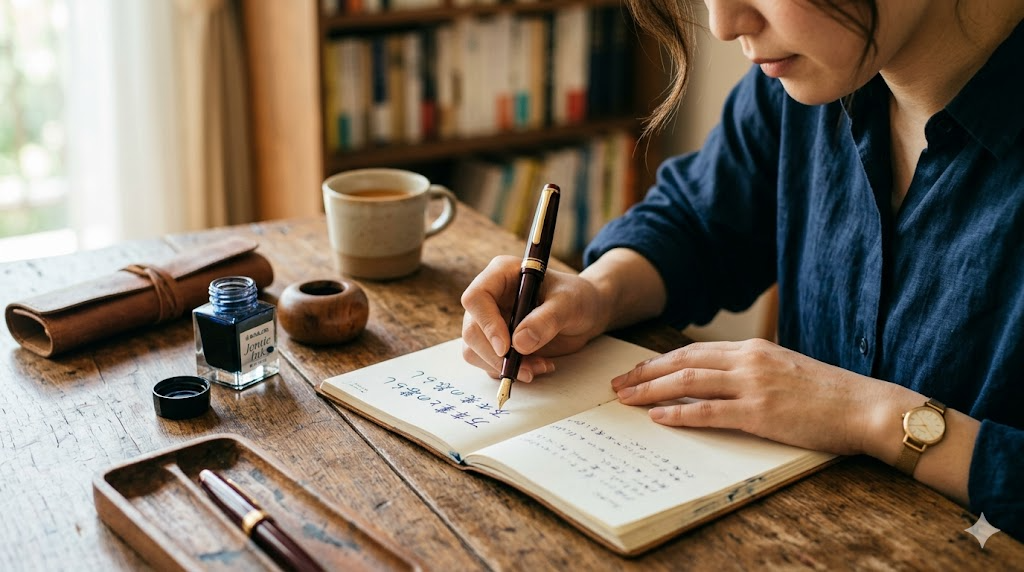 万年筆の使い始めから育てる楽しみを表すイメージ画像